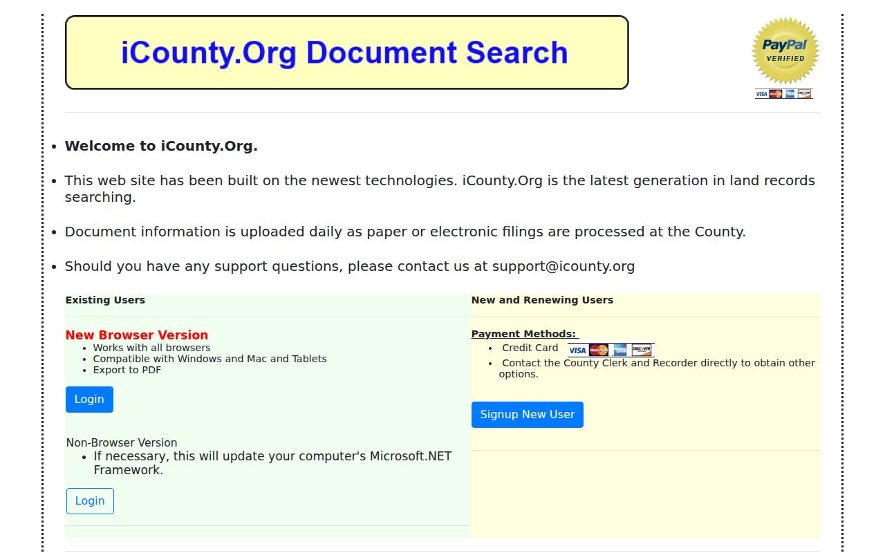Rio Grande County Clerk of Court iCounty land records channel
