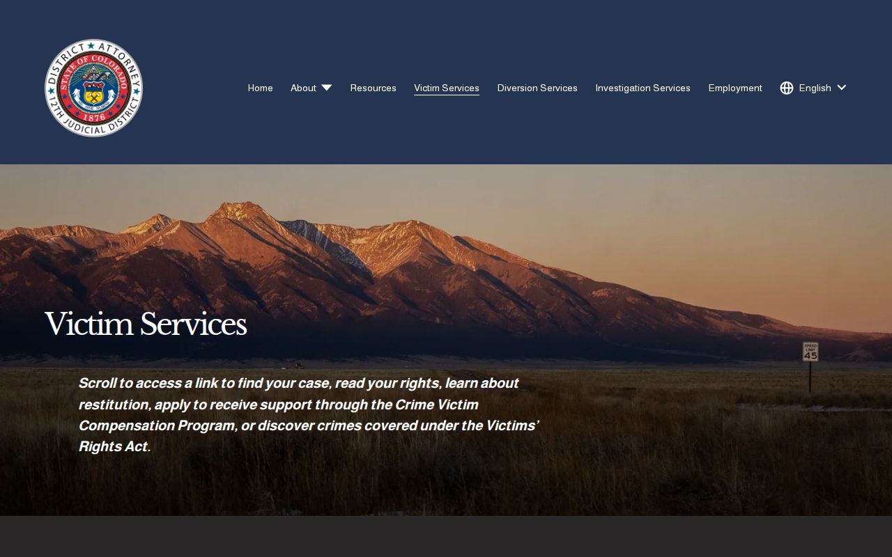 Rio Grande County criminal court records district attorney victim services