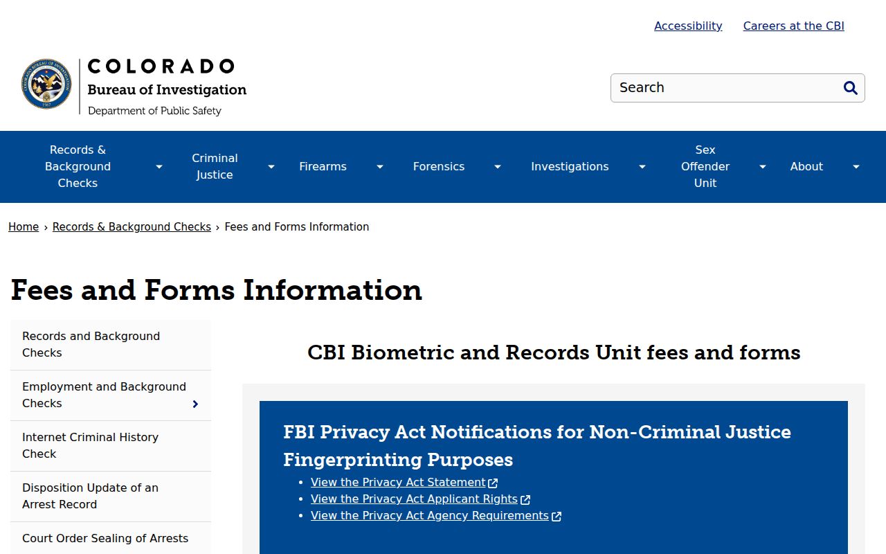 Rio Grande County criminal court records CBI fee information