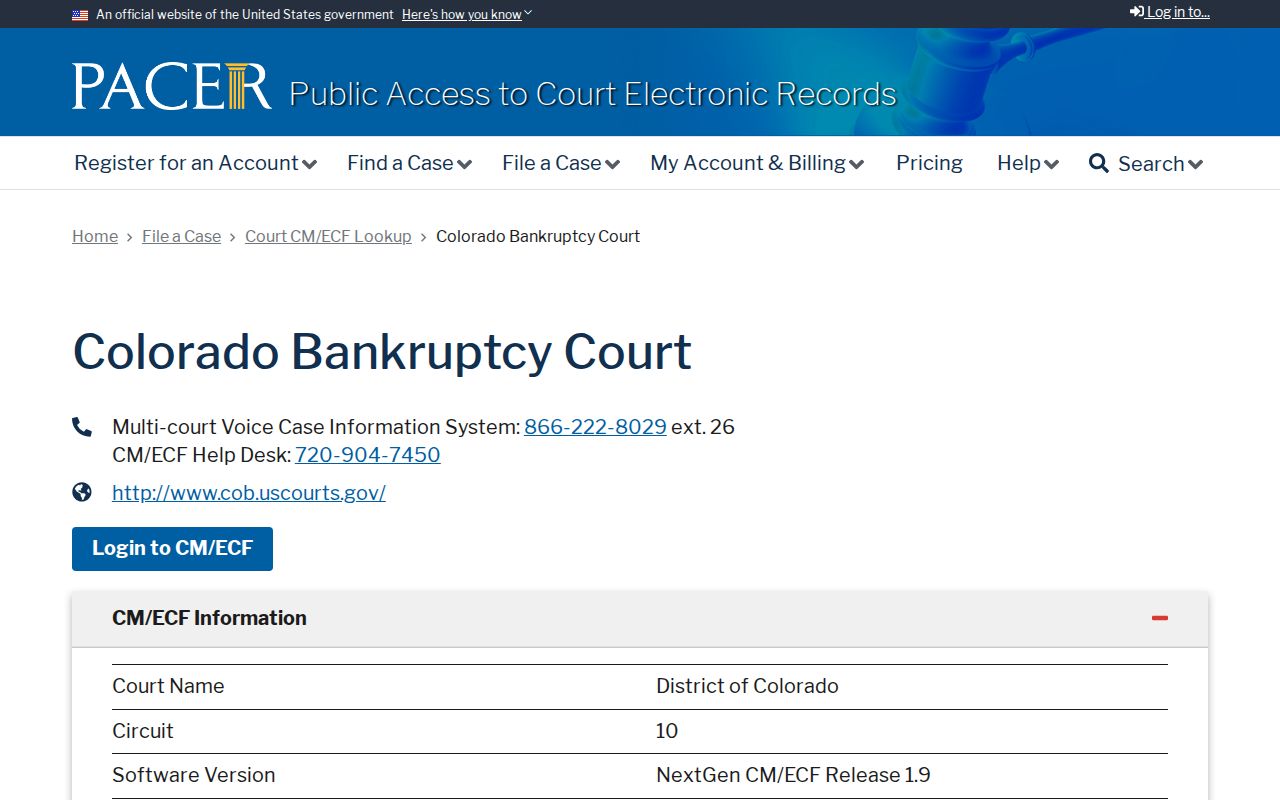 Rio Grande County District Court PACER bankruptcy records lookup
