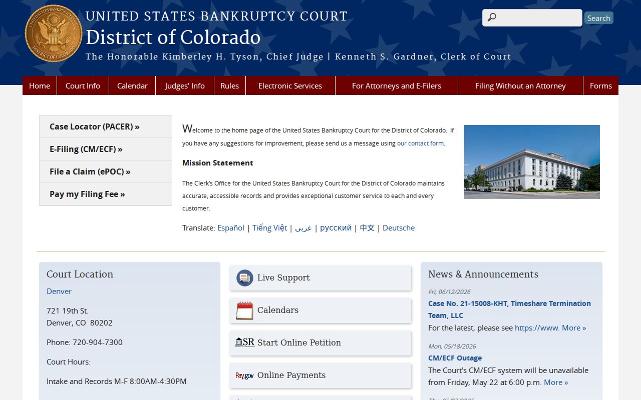 Rio Grande County District Court bankruptcy records in Colorado