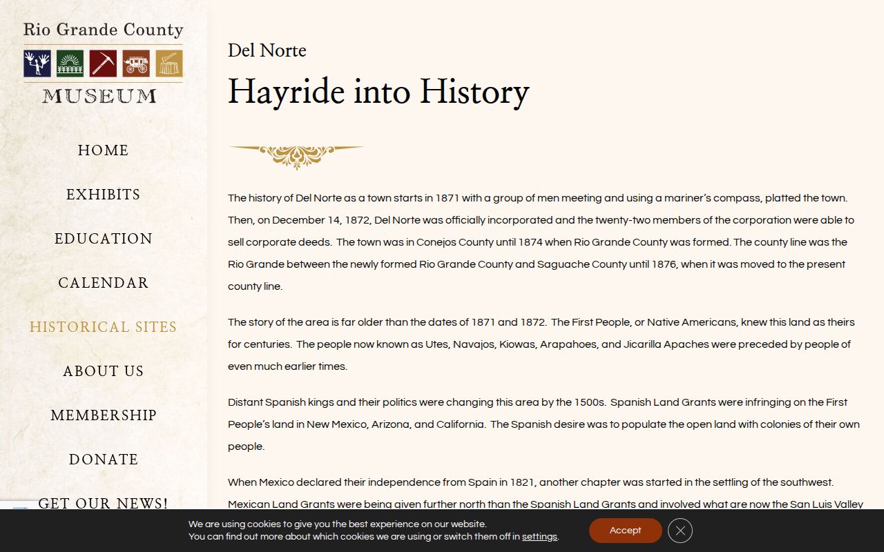 Rio Grande County court records and Del Norte history source