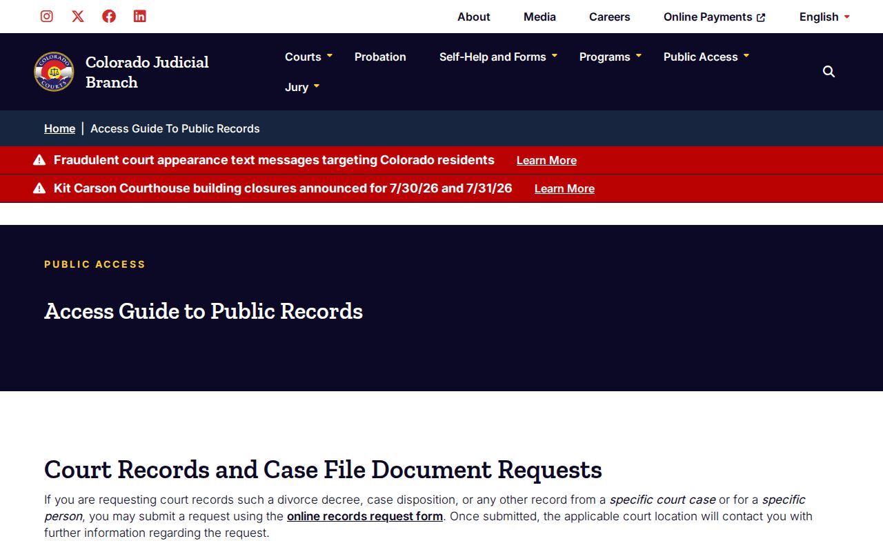 Rio Grande County court records public access guide from Colorado Judicial Branch