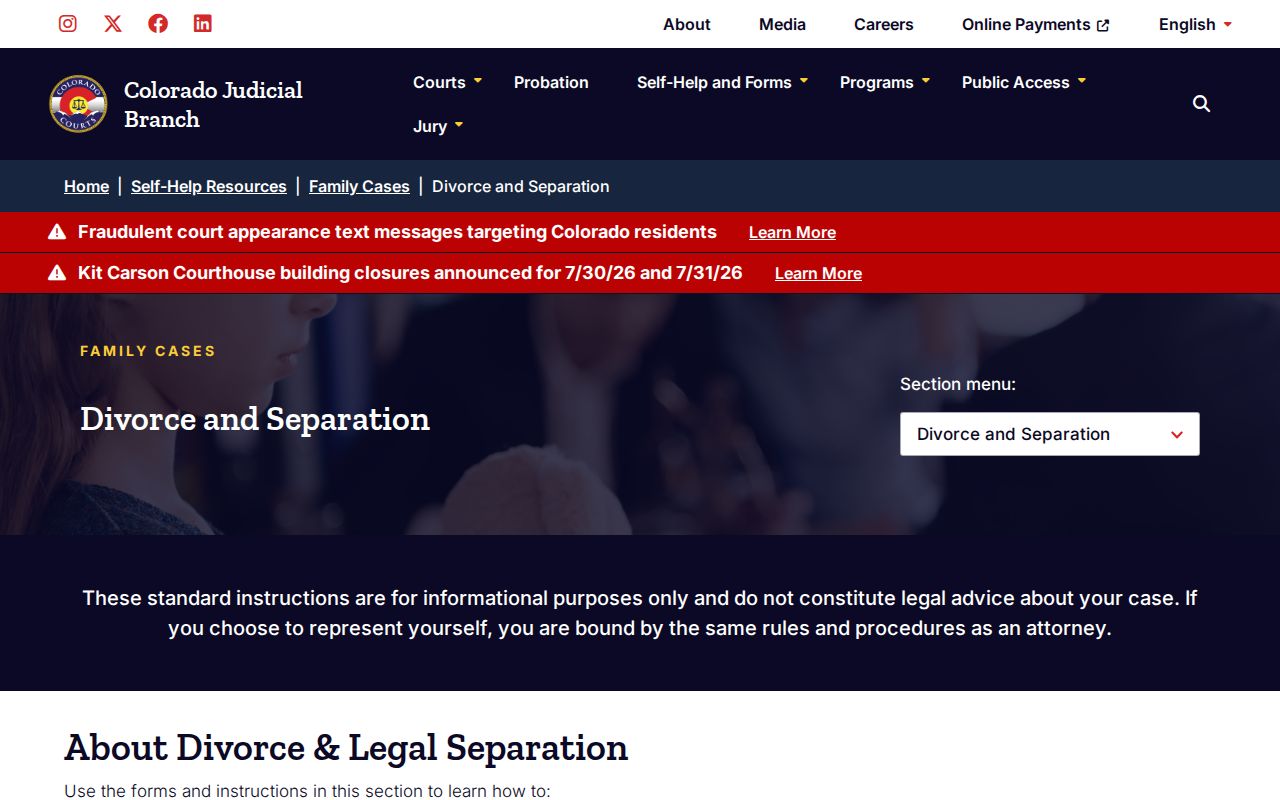 Rio Grande County divorce records Colorado divorce and separation self-help
