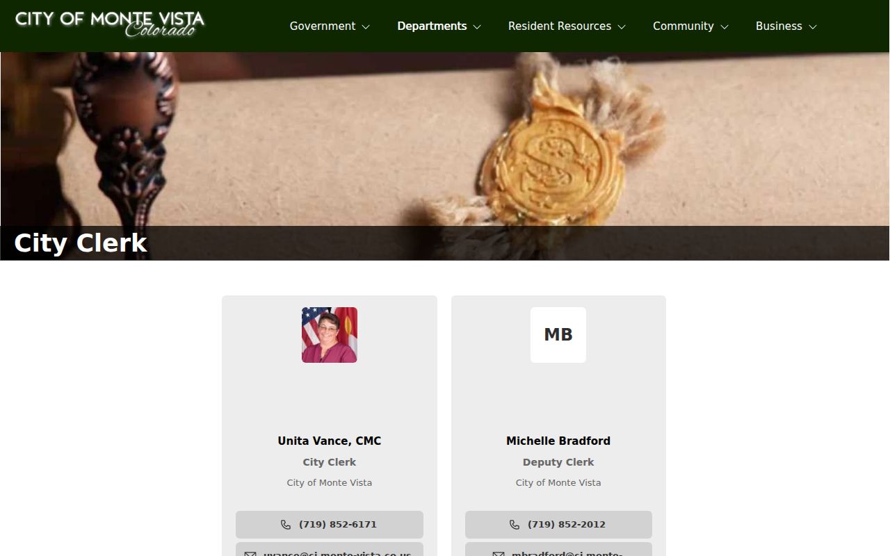 Rio Grande County marriage and divorce records Monte Vista city clerk context