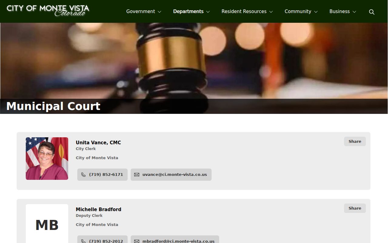 Rio Grande County traffic court records at Monte Vista Municipal Court